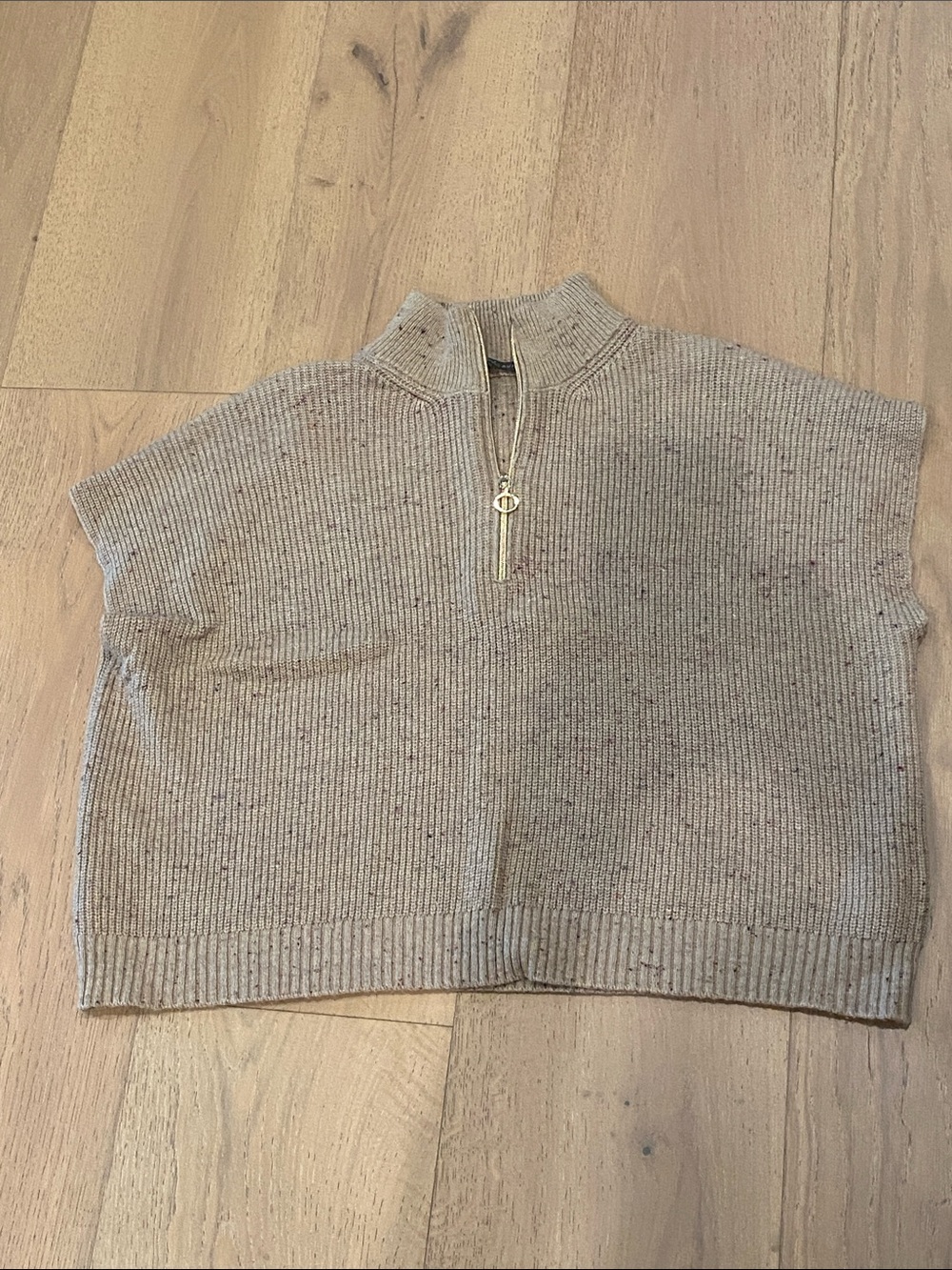 Cozy Cream Half-Zip sleeveless Sweater